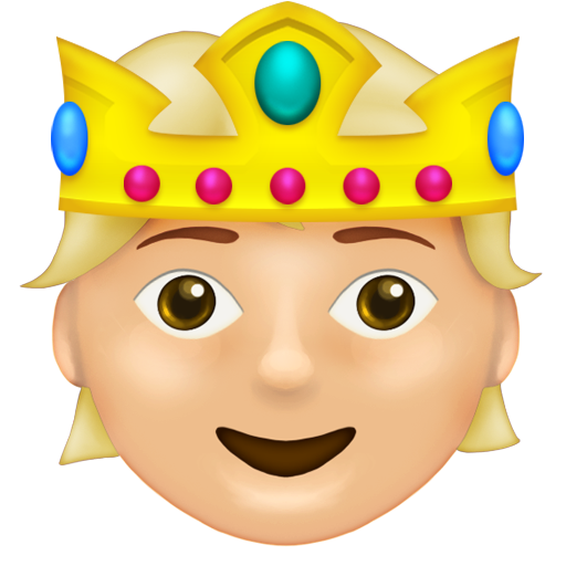 Person with Crown: Medium-Light Skin Tone, the design in this release