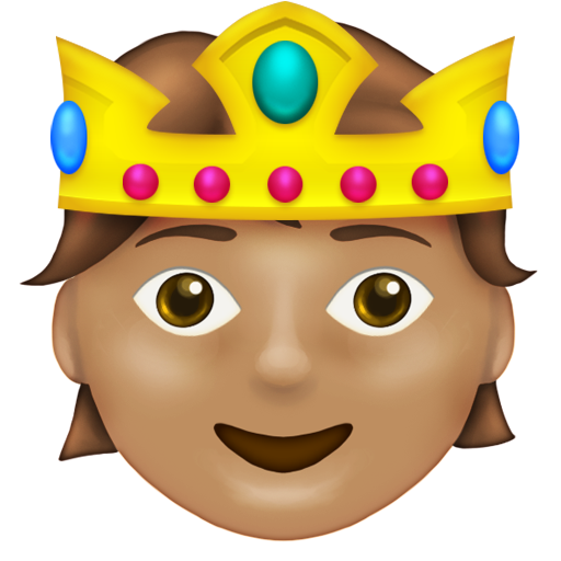 Person with Crown: Medium Skin Tone, the design in this release