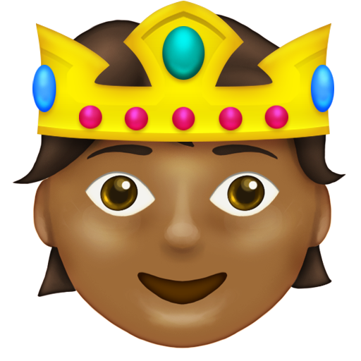 Person with Crown: Medium-Dark Skin Tone, the design in this release