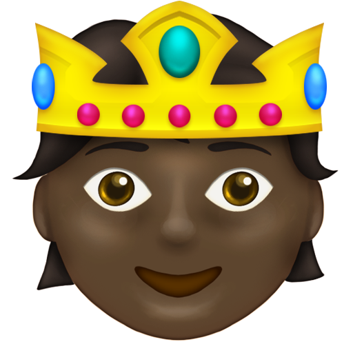 Person with Crown: Dark Skin Tone, the design in this release