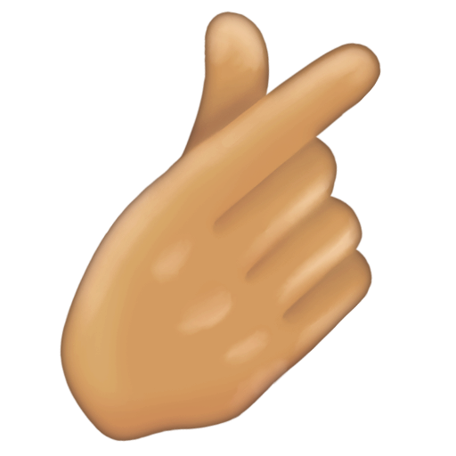 Hand with Index Finger and Thumb Crossed: Medium-Light Skin Tone, the design in this release