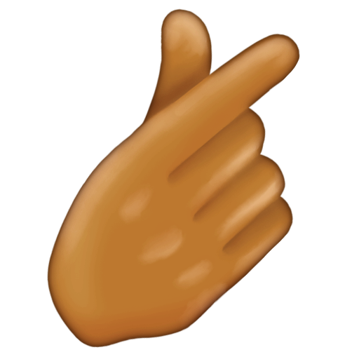 Hand with Index Finger and Thumb Crossed: Medium Skin Tone, the design in this release