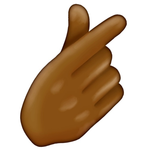 Hand with Index Finger and Thumb Crossed: Medium-Dark Skin Tone, the design in this release
