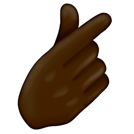 Hand with Index Finger and Thumb Crossed: Dark Skin Tone, the design in this release