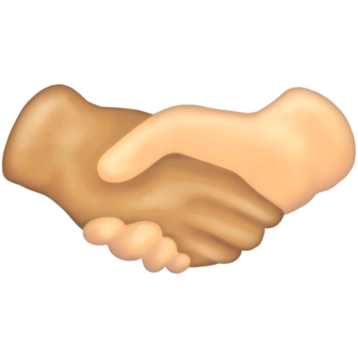 Handshake: Medium-Light Skin Tone, Light Skin Tone, the design in this release