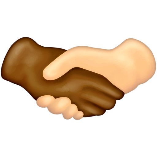 Handshake: Medium-Dark Skin Tone, Light Skin Tone, the design in this release