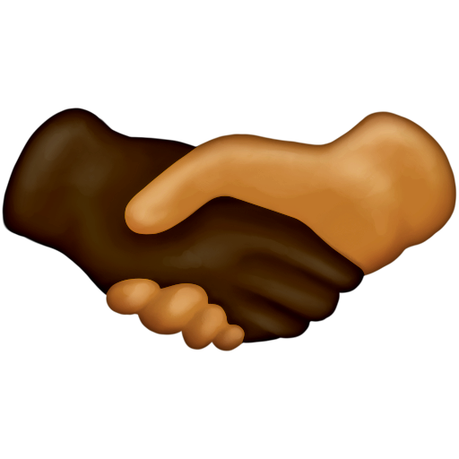 Handshake: Dark Skin Tone, Medium Skin Tone, the design in this release