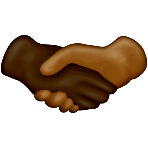 Handshake: Dark Skin Tone, Medium-Dark Skin Tone, the design in this release