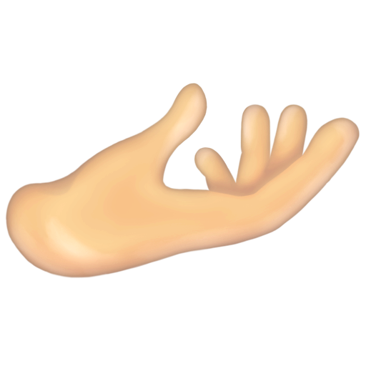 Palm up Hand: Light Skin Tone, the design in this release
