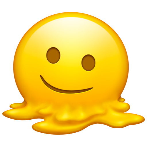 وجه يذوب as rendered by Emojipedia