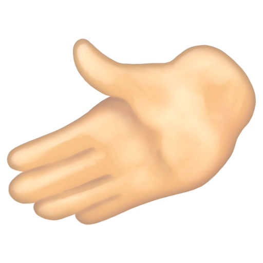 leftwards hand: light skin tone as rendered by Emojipedia