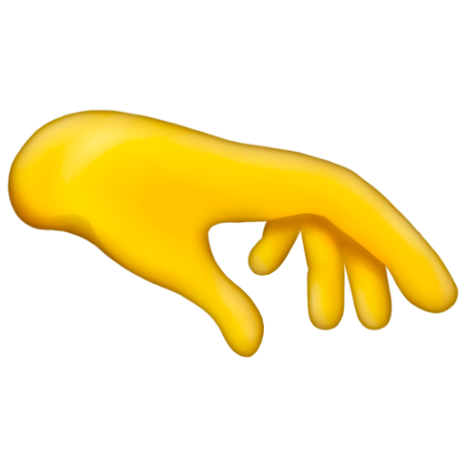 palm down hand as rendered by Emojipedia
