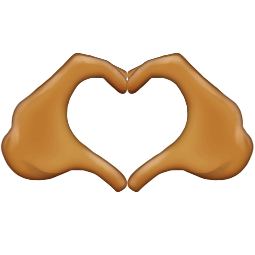 heart hands: medium skin tone as rendered by Emojipedia