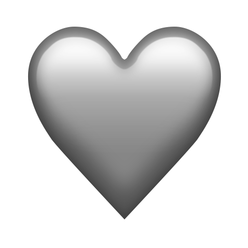 cuore grigio as rendered by Emojipedia