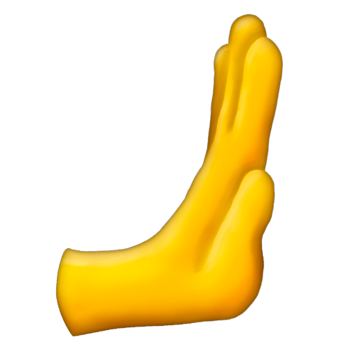 오른쪽으로 밀치는 손 as rendered by Emojipedia