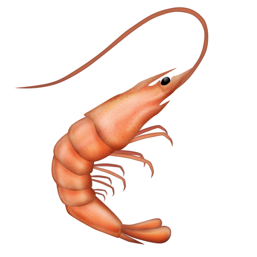 Shrimp as drawn by Emojipedia in 2.0