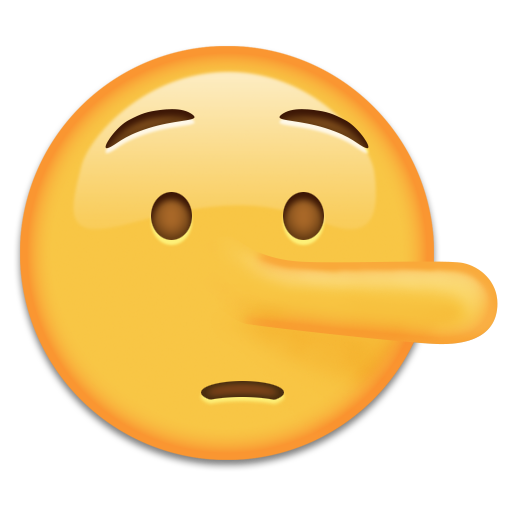 Lying Face as drawn by Emojipedia in 5.0