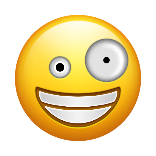 Zany Face as drawn by Emojipedia in 5.1