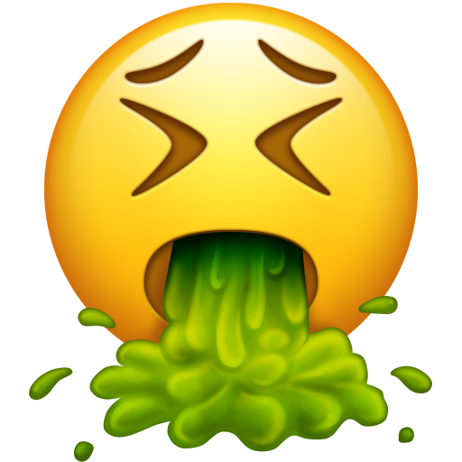 Face Vomiting as drawn by Emojipedia in 5.1