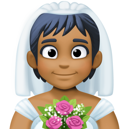 Person with Veil: Medium-Dark Skin Tone, the design in this release