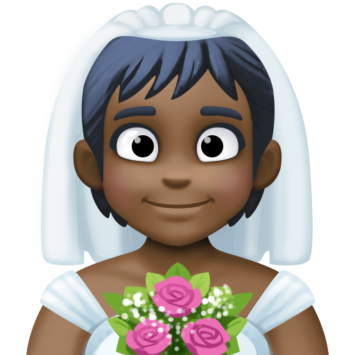 Person with Veil: Dark Skin Tone, the design in this release
