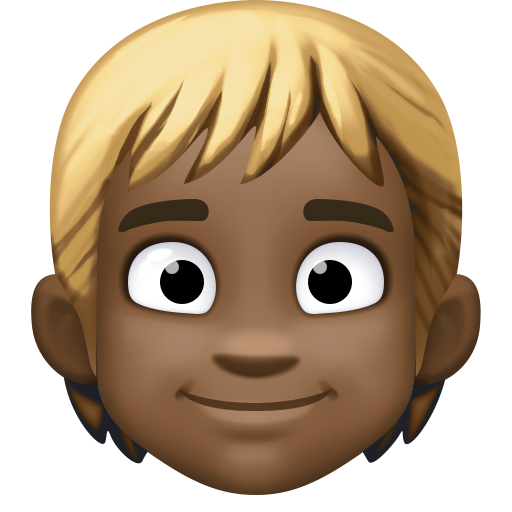 Person: Dark Skin Tone, Blond Hair, the design in this release