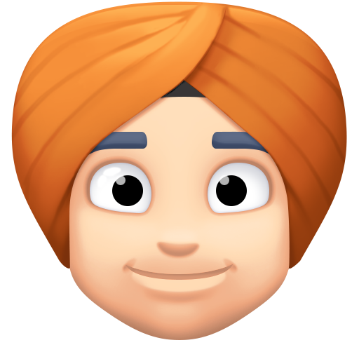 Person Wearing Turban: Light Skin Tone, the design in this release