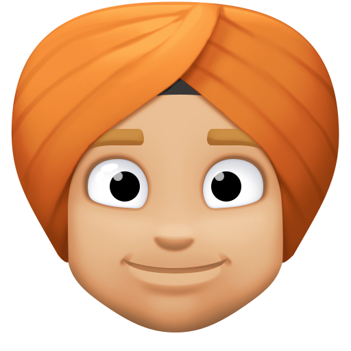 Person Wearing Turban: Medium-Light Skin Tone, the design in this release