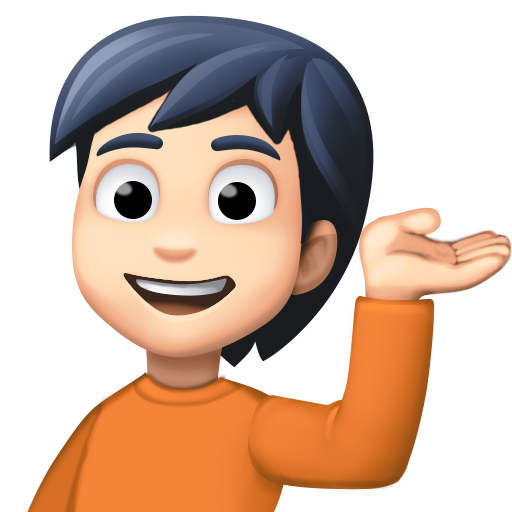 Person Tipping Hand: Light Skin Tone, the design in this release
