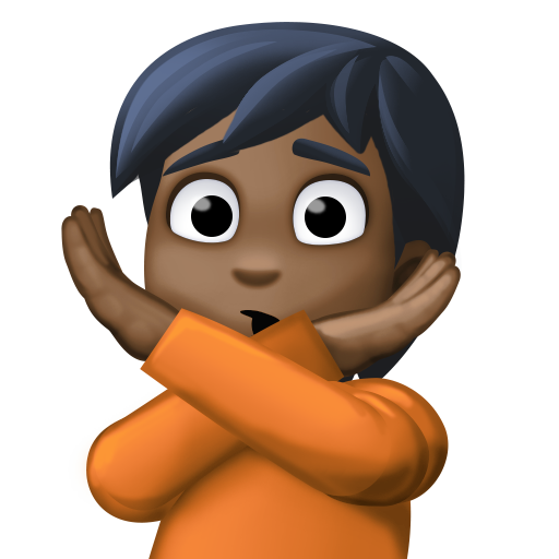 Person Gesturing NO: Dark Skin Tone, the design in this release