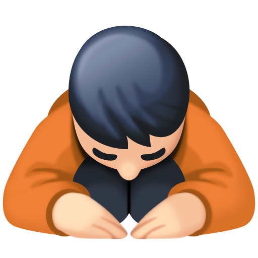 Person Bowing: Light Skin Tone, the design in this release