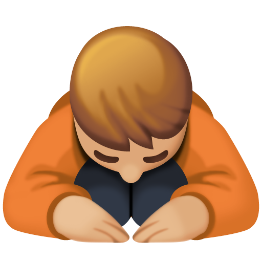 Person Bowing: Medium-Light Skin Tone, the design in this release
