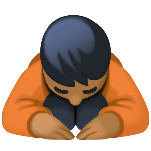 Person Bowing: Medium-Dark Skin Tone, the design in this release
