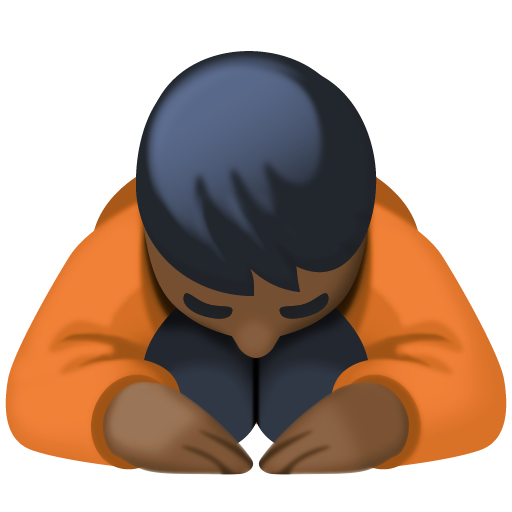 Person Bowing: Dark Skin Tone, the design in this release