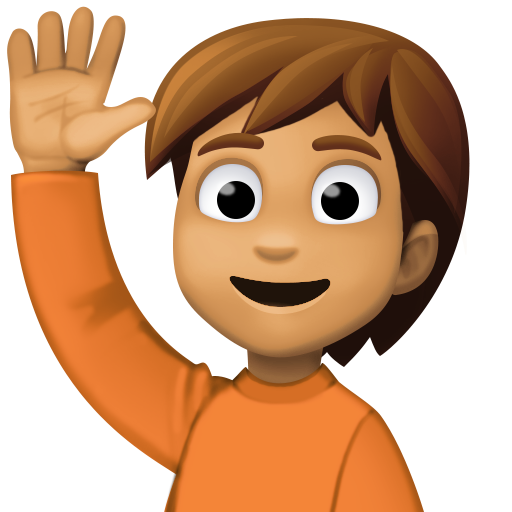 Person Raising Hand: Medium Skin Tone, the design in this release