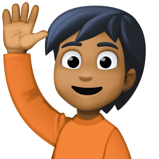 Person Raising Hand: Medium-Dark Skin Tone, the design in this release