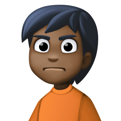 Person Frowning: Dark Skin Tone, the design in this release