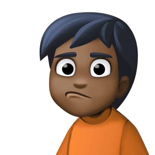 Person Pouting: Dark Skin Tone, the design in this release