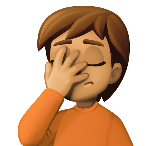 Person Facepalming: Medium Skin Tone, the design in this release
