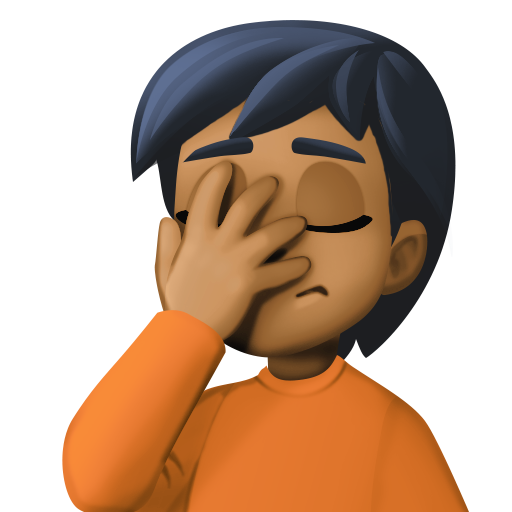 Person Facepalming: Medium-Dark Skin Tone, the design in this release