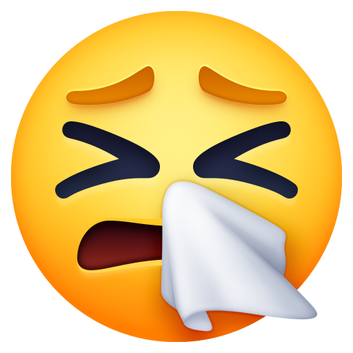 sneezing face — Facebook