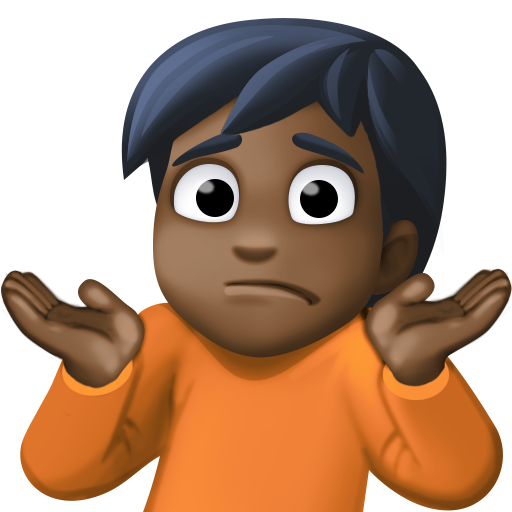 Person Shrugging: Dark Skin Tone, the design in this release