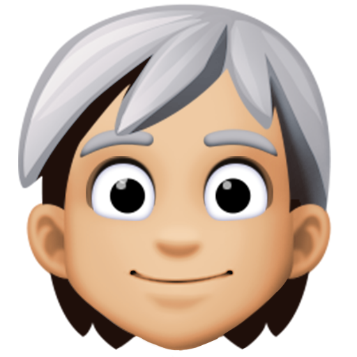Person: Medium-Light Skin Tone, White Hair, the design in this release