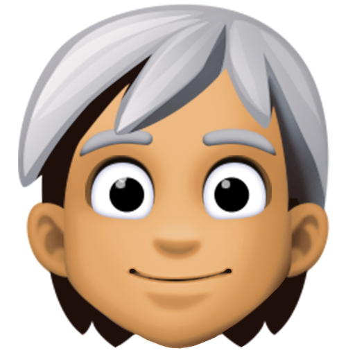 Person: Medium Skin Tone, White Hair, the design in this release