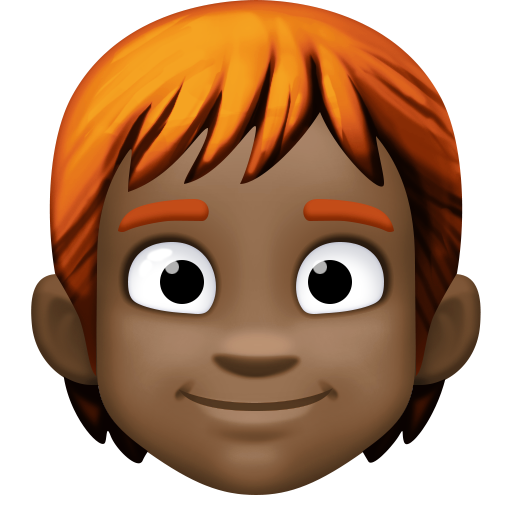 Person: Dark Skin Tone, Red Hair, the design in this release