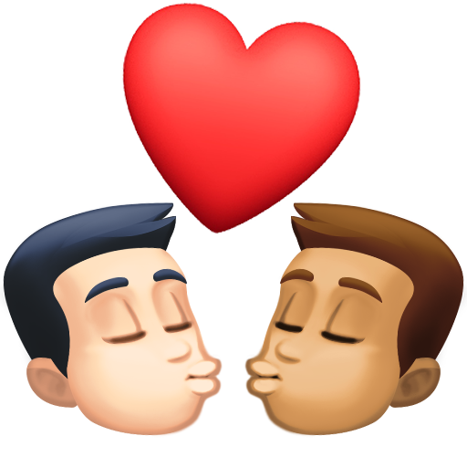 Kiss: Man, Man, Light Skin Tone, Medium Skin Tone, the design in this release