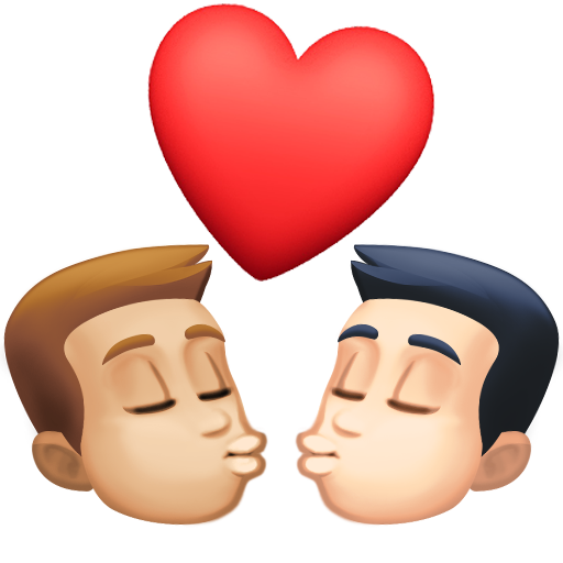 Kiss: Man, Man, Medium-Light Skin Tone, Light Skin Tone, the design in this release