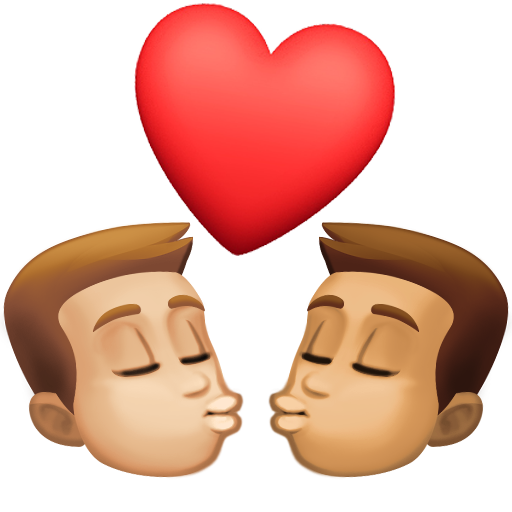 Kiss: Man, Man, Medium-Light Skin Tone, Medium Skin Tone, the design in this release