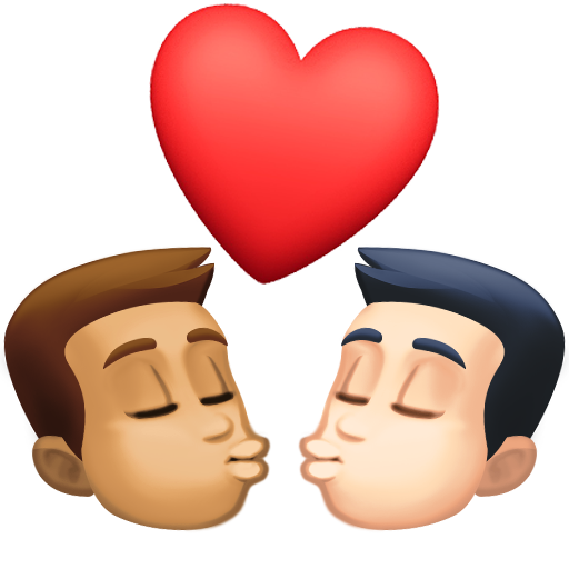Kiss: Man, Man, Medium Skin Tone, Light Skin Tone, the design in this release