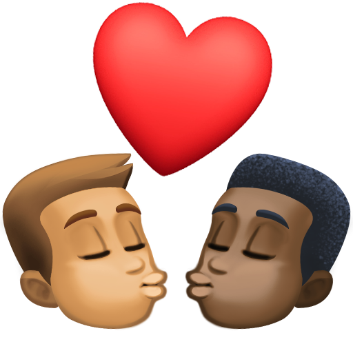 Kiss: Man, Man, Medium Skin Tone, Dark Skin Tone, the design in this release